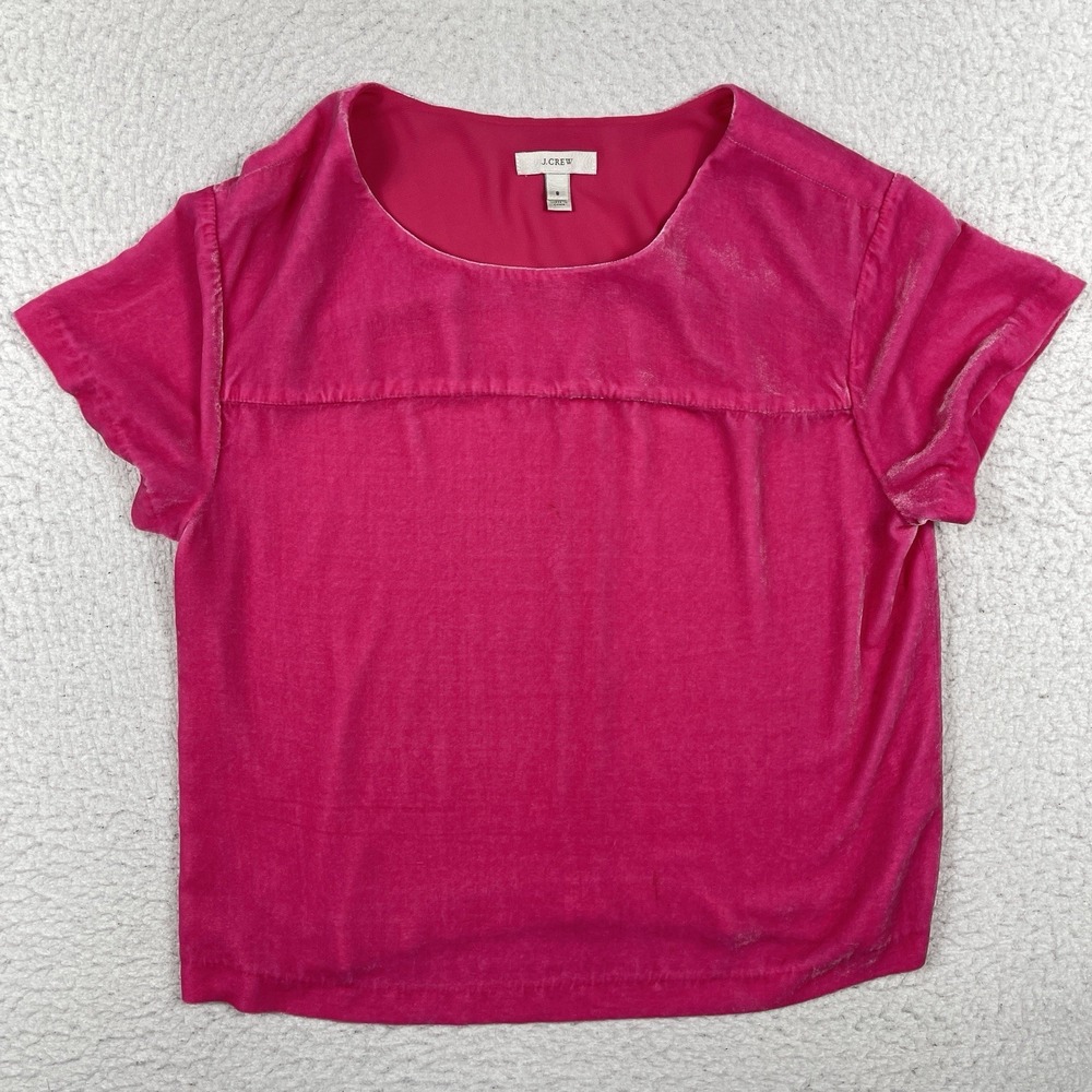 J Crew Shirt Womens 8 Pink‎ Velvet Casual Workwear Office Travel Vacation Cute